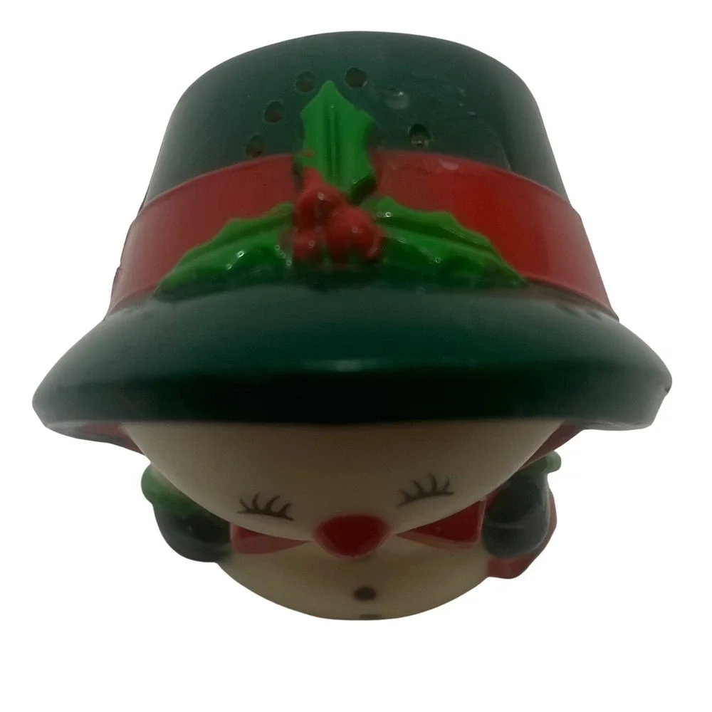 Vtg Hallmark Mr‎ Mrs Snowman Happy Merry Salt & Pepper Plastic Christmas Shakers